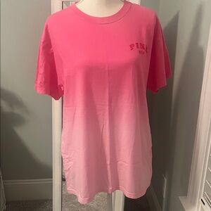 NWT PINK Ombré pink Ivy fleece relaxed t-shirt, size M.